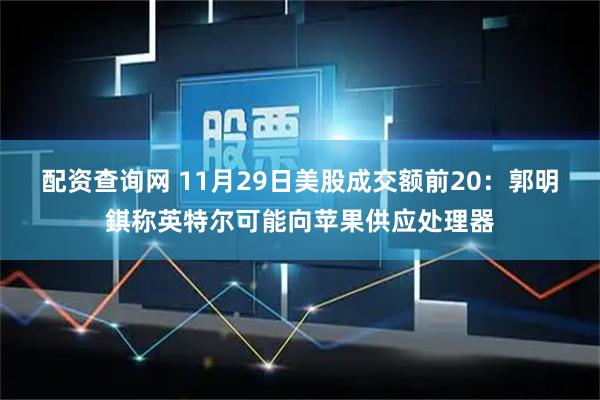 配资查询网 11月29日美股成交额前20：郭明錤称英特尔可能向苹果供应处理器